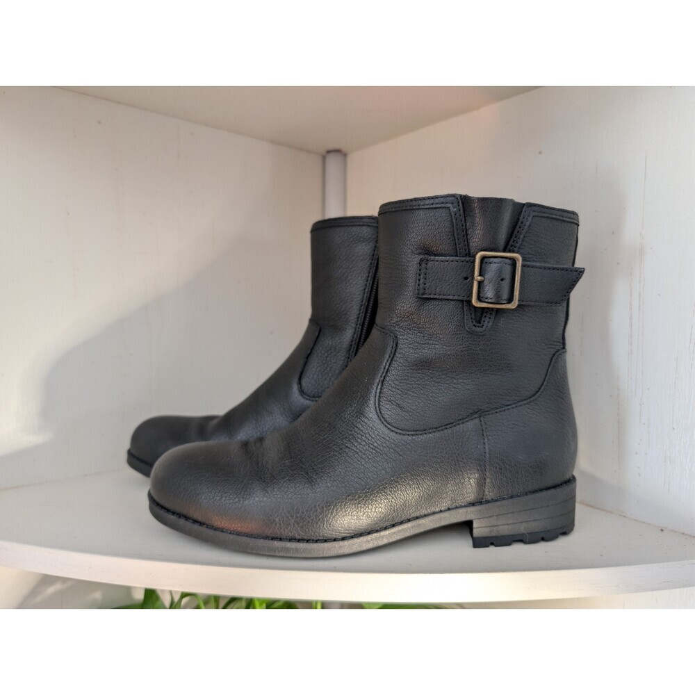 Vionic Women's Black Genuine Leather Boots Size 7 Wide - Jill - Brand New No Box